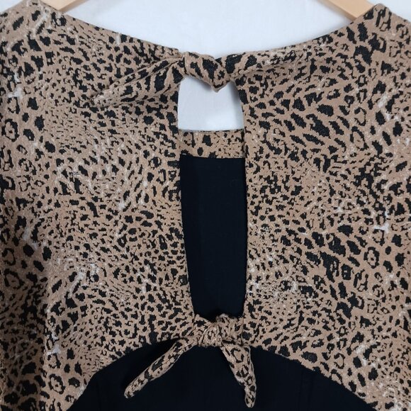 Anthropologie, Maeve, NWT, Knit Animal Print Mini Dress, Size 20W, Back Cutout - Picture 10 of 16